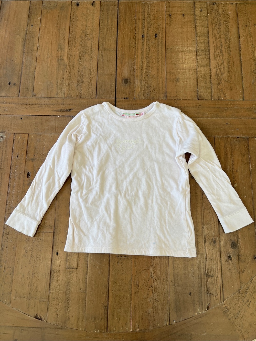 Bonpoint good girl long sleeve tee shirt pale pink size 3T